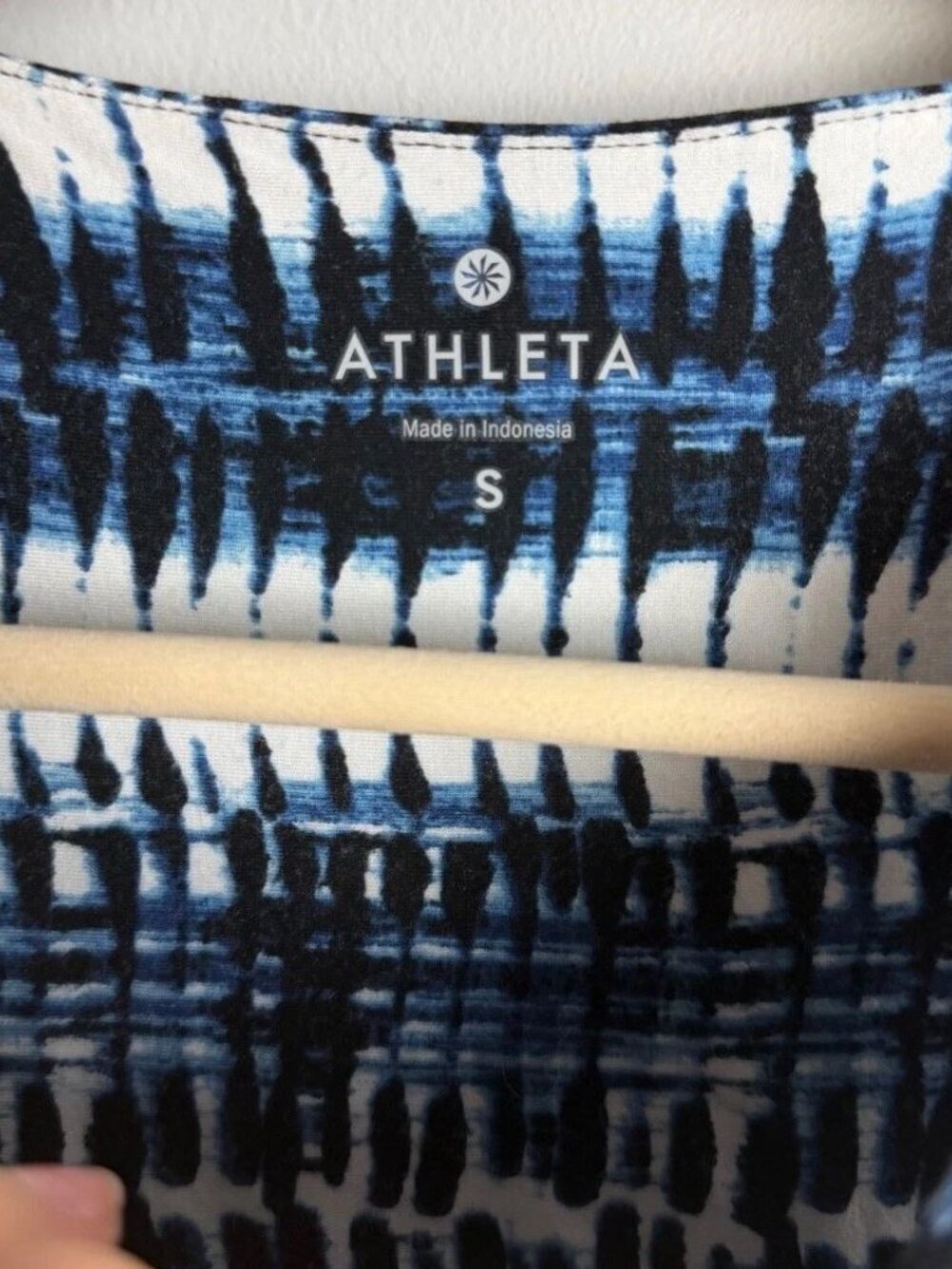 Athleta Blue White Tie Dye Sleeveless Maxi Dress Size Small Modal Spandex Womens - Picture 3 of 5